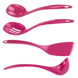 NEW Calypso Basics by Reston Lloyd, 4pc Melamine Utensil Set, Magenta