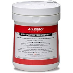 NEW 220 WIPES/PACK Allegro Industries 5001 Wipe Downs for Equipment, Pop Up Canister, 6 x 7-1/2