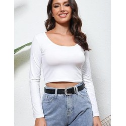 NEW LARGE SHEIN WOMEN'S LONG SLEEVE CROP TOP