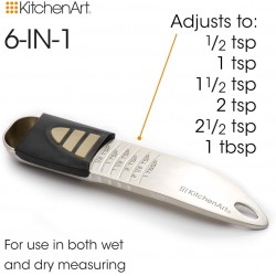 NEW KitchenArt 51010 Professional Series Adjust-A-Tablespoon, Champagne Satin, Adjustable from 1/2 Teaspoon to 1 Tablespoon