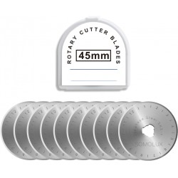 NEW Rotary Cutter Blades 45mm 10 Pack by SOMOLUX ,Fits OLFA,Fiskars,DAFA,Dremel,Truecut Replacement, Quilting Scrapbooking Sewing Arts Crafts,Sharp and Durable