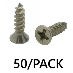 NEW 50/PACK - 6 x 1/2 Flat Head 304 Stainless Phillips Head SELF TAPPING SCREWS Screws