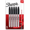 NEW Sharpie Permanent Markers, Fine Point, Black, 5 Count