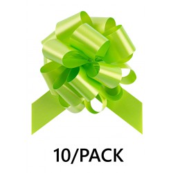 NEW 10/PACK Green Plastic Flora Satin Pull Bow 5 1/2 x 5 1/2 x 2 1/4