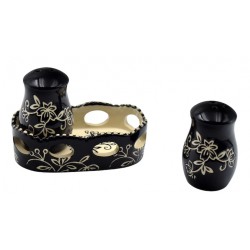 NEW temp-tations Scalloped Salt and Pepper Shakers with Plate