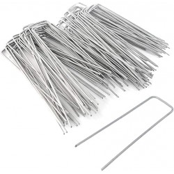 NEW LZYMSZ 200 Pcs 6 Inches Galvanized Garden Landscape Sod Staples/Stakes, U-Shaped Garden Pegs for Securing Weed Barrier Fabric, Fence, Hoses, Lawn Drippers