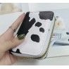 NEW Small Fashionable Cow Pattern Wallet, Multi Coin Purse With Zipper, Casual Faux Leather Purse