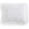 NEW Size King Beatrice Home Fashions Medallion Chenille, King Sham (1 only) - White