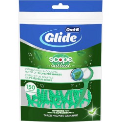 NEW Oral B Glide Floss Picks Complete With Scope Outlast, Mint Flavor Dental Floss, 150 Count
