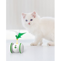 NEW Interactive Cat Toy for Indoor Cats - LIIEYPET Automatic Cat Toys with 3 Feathers, Electric Kitten Toys with LED Lights, 360° Rotating, Cat Exercise Toy, USB Rechargeable Cat Toys