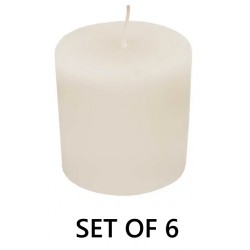 NEW SET OF  Pillar White Wax Candle - 3H X 3W
