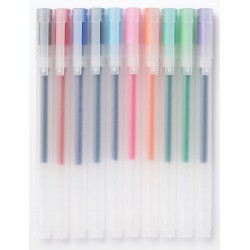 NEW Gel Ink Cap Type Ballpoint Pen 10 Colour Set