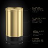 NEW LEASYLIFE Stainless Steel Trash can,Bathroom Trash can with lid，Small Trash Can with Flipping Lid, 9 L,Garbage cans for Living Room. Metallic Gold (Double)