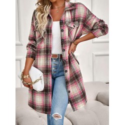 NEW XL Women's Coats Women's Winter Coats Plaid Print Drop Shoulder Overcoat Warmth Special Autumn and Winter Fashion Novel
