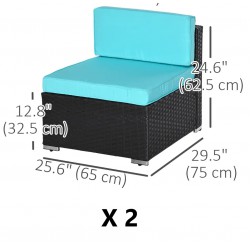 NEW Outsunny 2 Pieces Patio Outdoor Wicker SEATS
