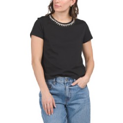 NEW MEDIUM SHEIN MOTF Women's Embellished Shirt