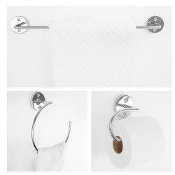 NEW era Classic 3 Piece Set, Chrome - 18 TOWEL BAR, TOWEL HOLDER, TOILET TISSUE HOLDER