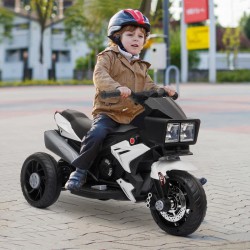 LIGHTLY USED - FULLY ASSEMBLED - Aosom Kids Electric Pedal Motorcycle Ride-On Toy 6V Battery Powered w/ Music Horn Headlights Motorbike for Girls Boy White