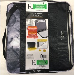 NEW Five Star Slim 1.5 Zipper Binder Black with Handle
