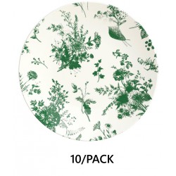 NEW 8 IN Verdure 8 Green w/ Ivory Floral Salad / Appetizer Plates 10ct