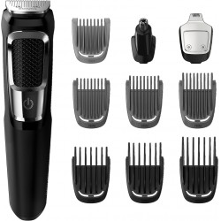 NEW Philips Multigroom Series 3000 Cordless with 10 Trimming Accessories, Lithium-Ion and Storage Bag, MG3750/10