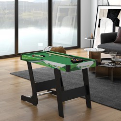 NEW Soozier 41 Mini Pool Table Set Folding Billiard Table with 2 Cues, 16 Balls, Chalk, Triangle, Brush, Green