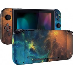 NEW eXtremeRate Soft Touch Grip Back Plate for Nintendo Switch Console, NS Joycon Handheld Controller Housing with Full Set Buttons, DIY Replacement Shell for Nintendo Switch - Gold Star Universe