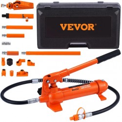 NEW VEVOR 4 Ton Porta Power Kit, Portable Hydraulic Jack with 3.9 ft/1.2 m Oil Hose, Auto Body Frame Repair Kit with Storage Case for Car Repair, Truck, Farm (8800 lbs)