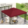 NEW Outsunny 10' x 10' Square 2-Tier Gazebo Canopy Replacement Top Cover Outdoor Garden Sun Shade, Wine Red