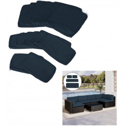 NEW 14 Pcs Sofa Cushion Cover - Outsunny Outdoor Patio Rattan Sofa Set Cushion Polyester Cover Replacement