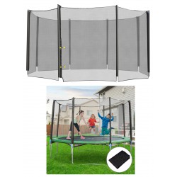 NEW Aosom 12' Round Trampoline Enclosure Trampolining Bounce Safety Net Fence Replacement