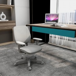 NEW Vinsetto Office Chair, Small Computer Desk Chair with Mesh Back, Swivel Security Castors, Arm, Grey
