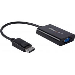 NEW StarTech.com DisplayPort to VGA Adapter with Audio 1920x1200 DP to VGA Converter for Your VGA Monitor or Display (DP2VGAA), Black