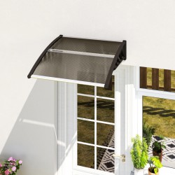 NEW Outsunny Awning Door Canopy, 40.6 x 38 Polycarbonate Front Door Outdoor Patio Cover with Hollow Sheet for UV Protection, Brown