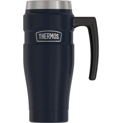 NEW - COSMETIC ISSUE - Thermos King Stainless Steel 16 Ounce Travel Mug, Matte Blue, 470ml