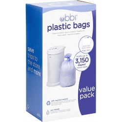 NEW 50 BAGS/PACK Ubbi Disposable Diaper Pail Plastic Bags, Value Pack, 13-Gallon Bags