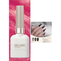 NEW 15ML - BLACK - XEIJAYI Nail Gel Polish, Hybrid Varnish for Manicure, Embossed Rubber Base, Permanent UV