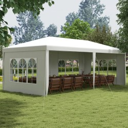 NEW Outsunny 18.7' x 9.4' Party Tent, Portable Folding Wedding Tent, Garden Canopy Event Shelter, Outdoor Sunshade with 4 Removable Sidewalls, White