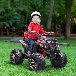 NEW Aosom Kids Ride-on Car, 12V/10AH Four Wheeler Kids ATV, Battery Powered Off-Road Quad with MP3, Headlights, Suspension, 1.8-5 mph, Red