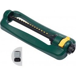 LIGHTLY USED Melnor 65148AMZ TurboTek Oscillating Sprinkler, 2,800 sq. ft., Quick Connect Bundle, 16 Precision Nozzle, Green, Yellow