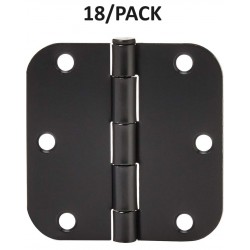 NEW 18/PACK Amazon Basics Rounded 3.5 Inch x 3.5 Inch Door Hinges, Matte Black