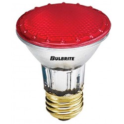 NEW Bulbrite H50PAR20R 50-Watt Dimmable Halogen PAR20, Medium Base, Red Bulb