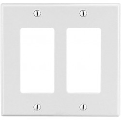 NEW Leviton 80409-W Decora Wallplate, 2-Gang, Thermoset, White