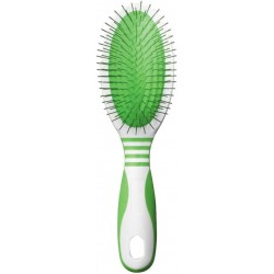 NEW Andis 65720 Pin Brush for Medium & Long Hair Dogs - Gentle & Effective in Removing Dirt, Dust & Loose Hair - Promotes Healthy Skin & Coat - Large, Green/White