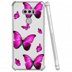 NEW Case for LG Aristo 5 Plus/for LG K31/for LG Risio 4/for LG Phoenix 5/for LG Fortune 3 Cute Case, Clear Flexible Bumper TPU Soft Rubber Silicone Cover Phone Case for LG K31 (Pink Butterfly)