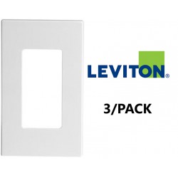 NEW  Leviton 80301-SW 3 Pack 1-Gang Decora Plus Wallplate Screwless Snap-On Mount White