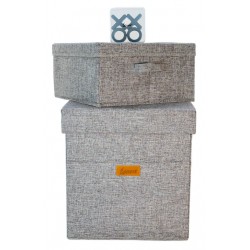 NEW Hoppel Multi-Functional Storage Ottoman with Tic-Tac-Toe Game, Laptop Stand and Removable LID - Dimensions: measures approximately 15 x 15 x 15