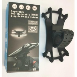 NEW Bicycle Phone Holder Separable Rotatable HSW-B1 Black Silicone 4-6.5