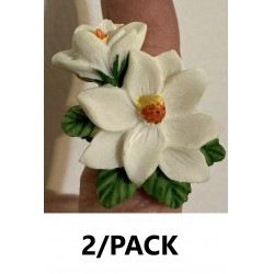NEW 2/PACK Magnolia Candle Rings Glass Giftco Inc 2.5 Inches Around