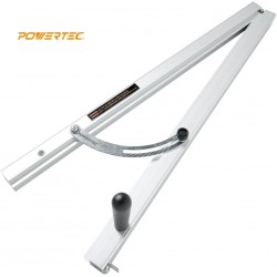 NEW POWERTEC 71035V Table Saw Angle Cutting Jig for Creating Tapered Cuts | 24-Inch Lightweight Aluminum Rails and Laser Etched Scale, 15 Degrees of Taper, 1 PK